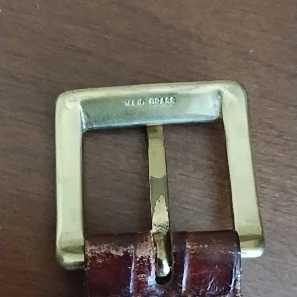 Saddlebred Leather Belt Solid Brass Buckle Women's Size Large Brown Nubuck